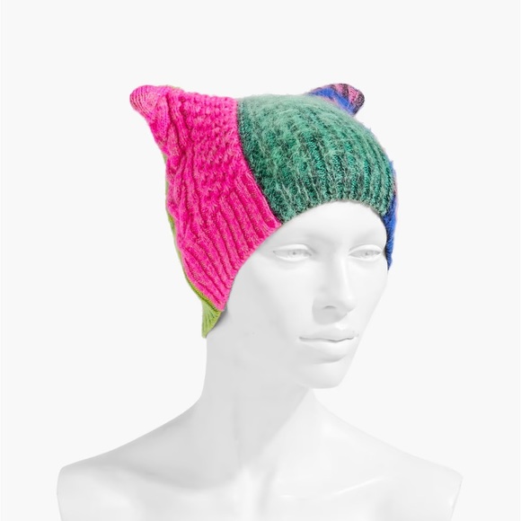 AGR Color-block brushed wool-blend beanie - Picture 2 of 5